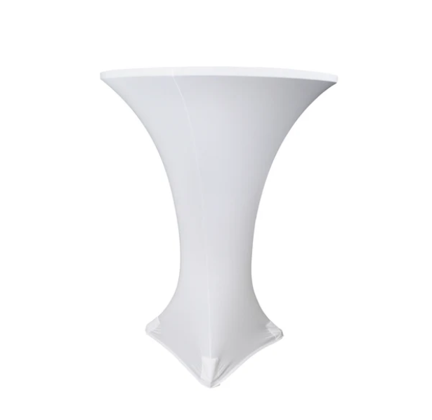 30 Inch White Spandex Tablecloth for Round Table